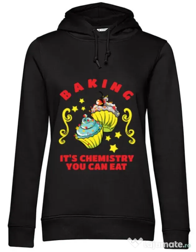 Hoodie dama cu gluga Baking Negru