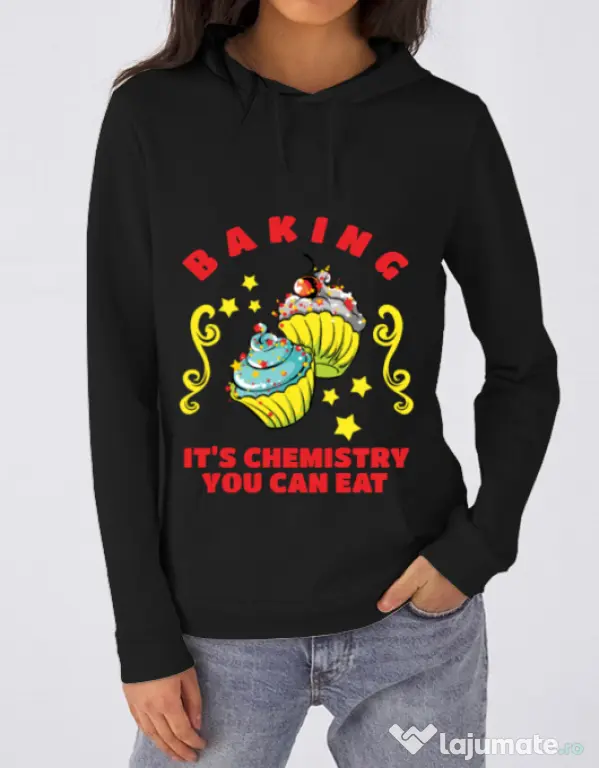 Hoodie dama cu gluga Baking Negru