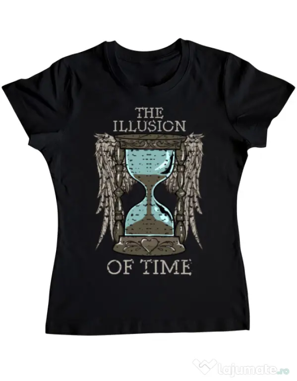 Tricou ADLER dama The illusion of time Negru