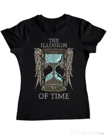 Tricou ADLER dama The illusion of time Negru