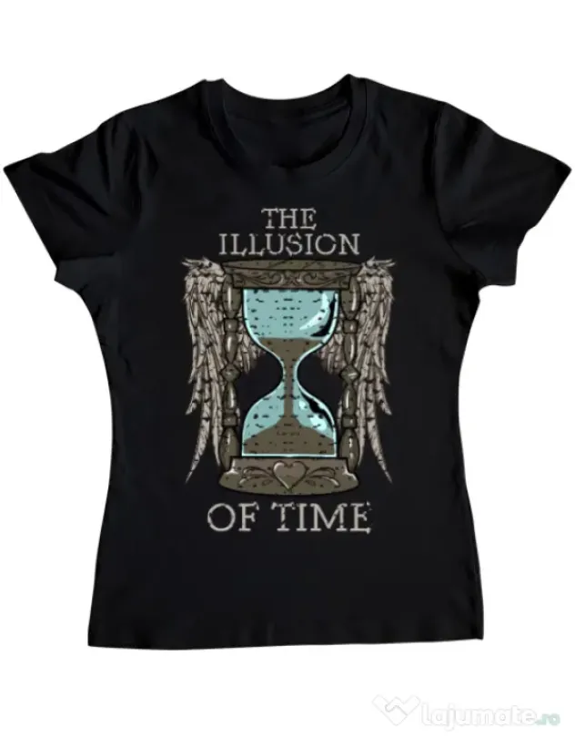 Tricou ADLER dama The illusion of time Negru