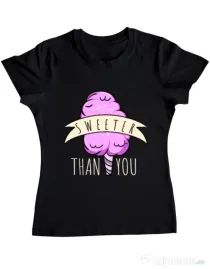 Tricou ADLER dama Sweeter than you Negru