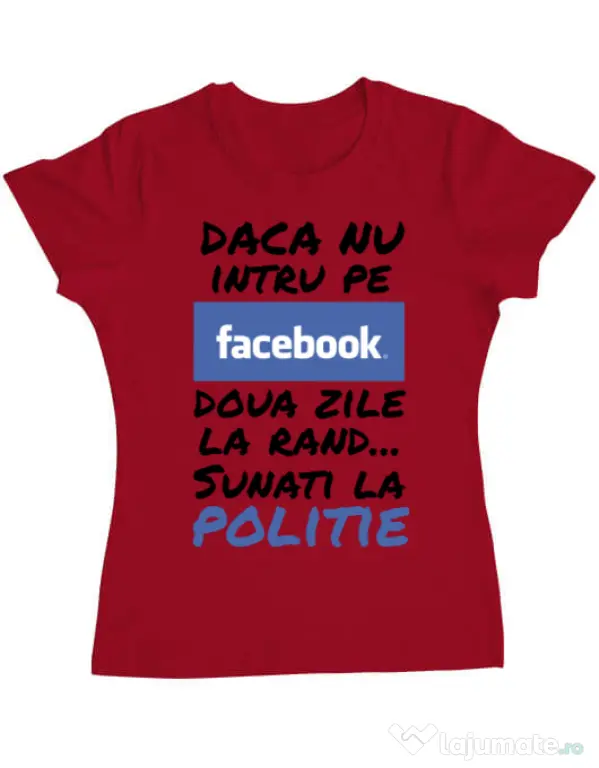 Tricou ADLER dama Sunati la politie Rosu