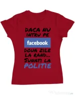 Tricou ADLER dama Sunati la politie Rosu