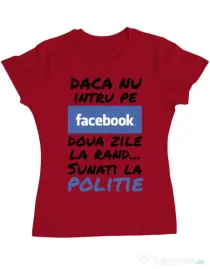 Tricou ADLER dama Sunati la politie Rosu