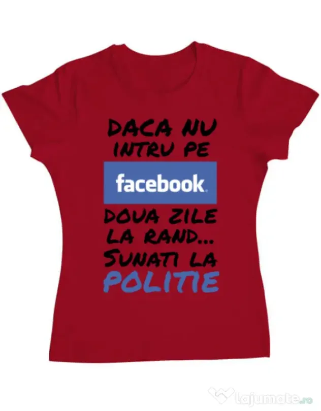 Tricou ADLER dama Sunati la politie Rosu