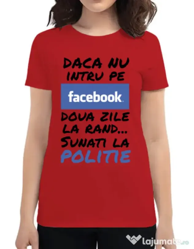Tricou ADLER dama Sunati la politie Rosu