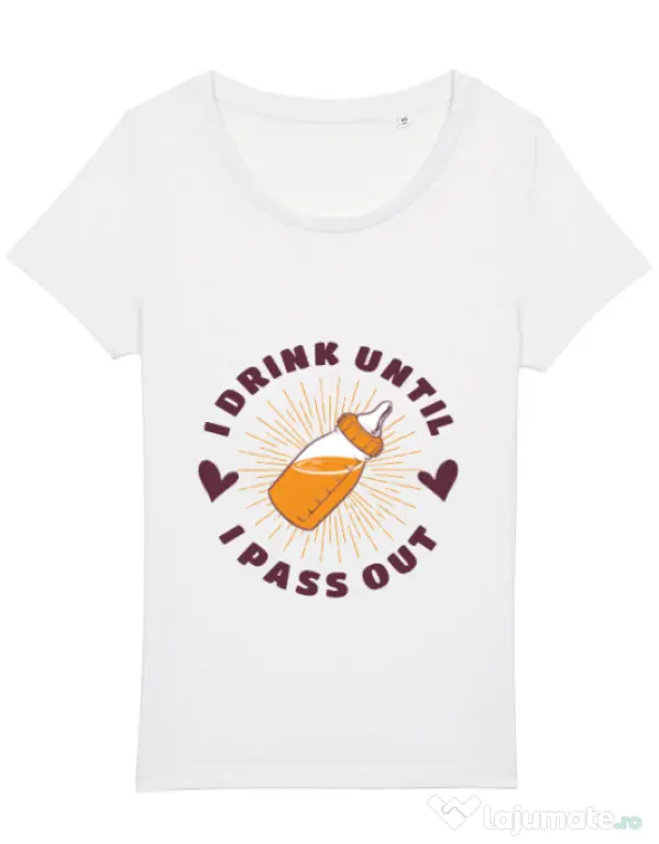 Tricou STANLEY STELLA dama I drink until I pass out Alb