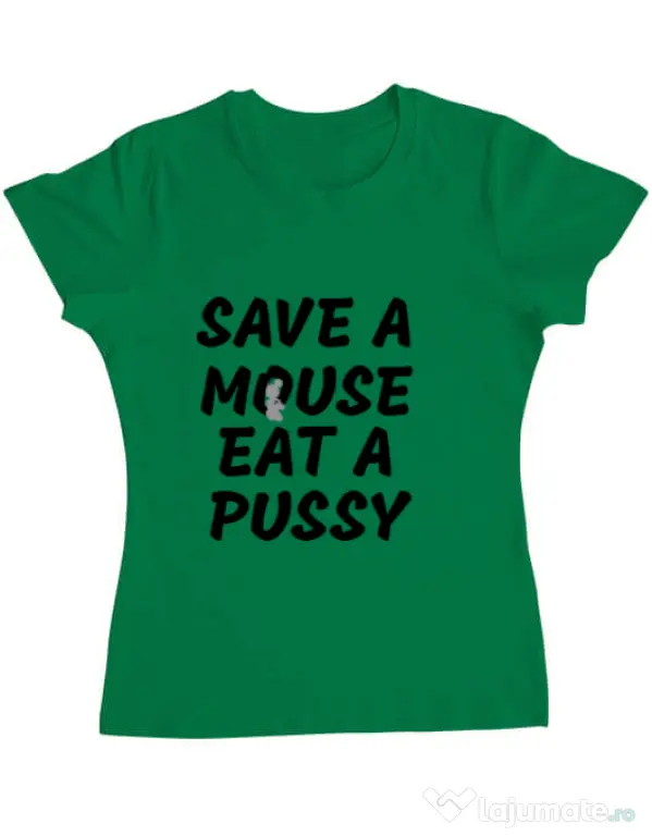 Tricou ADLER dama Save a mouse Verde mediu