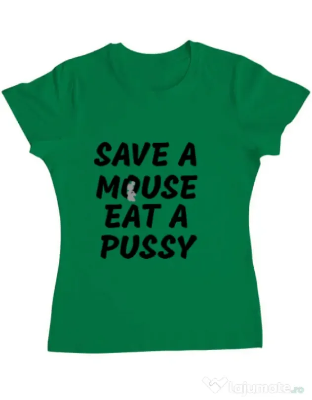 Tricou ADLER dama Save a mouse Verde mediu