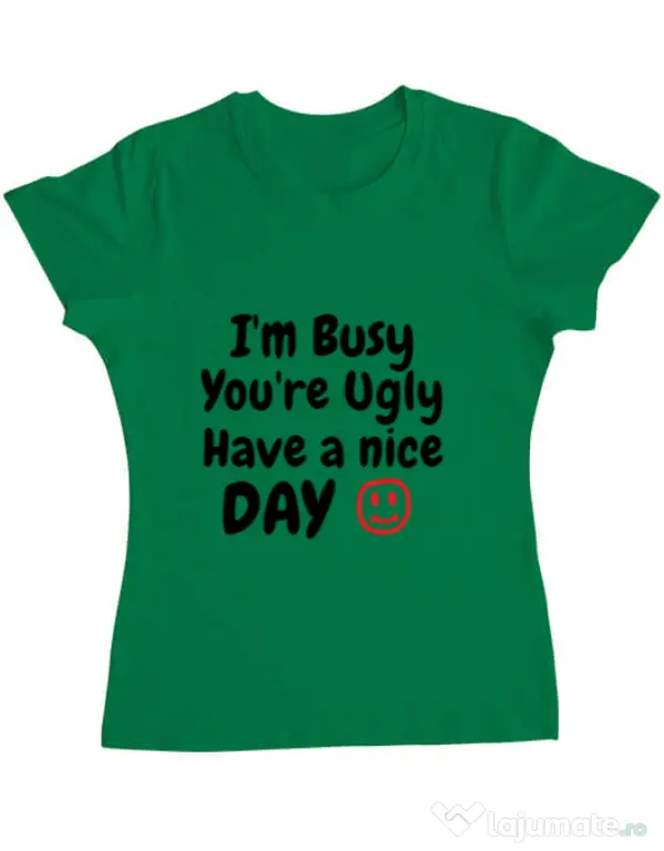 Tricou ADLER dama I am busy Verde mediu