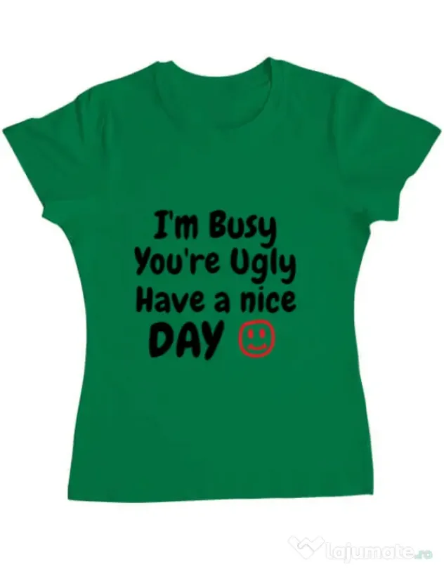 Tricou ADLER dama I am busy Verde mediu