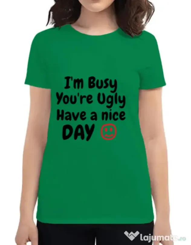 Tricou ADLER dama I am busy Verde mediu