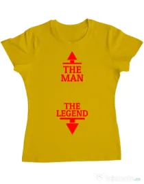 Tricou ADLER dama The man the legend Galben