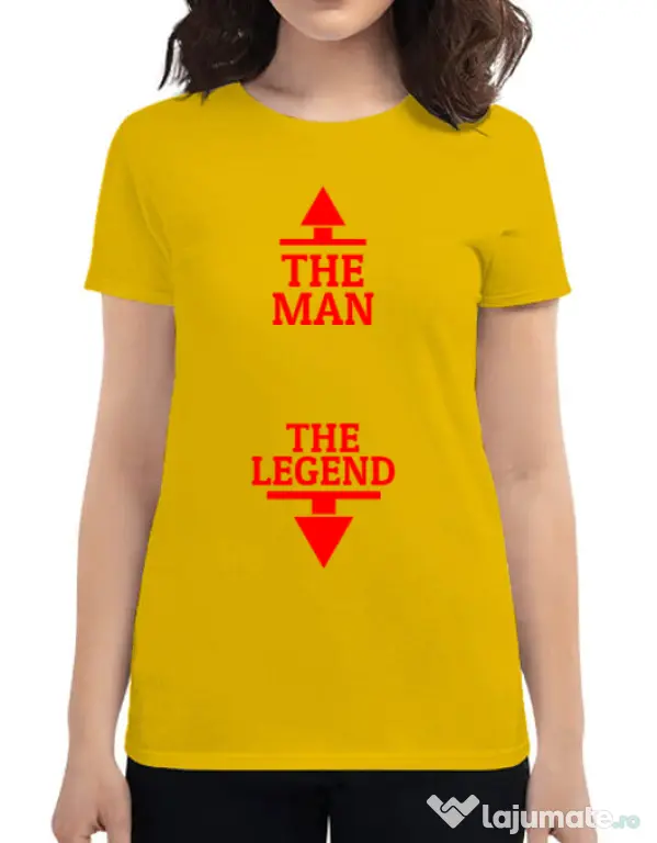 Tricou ADLER dama The man the legend Galben