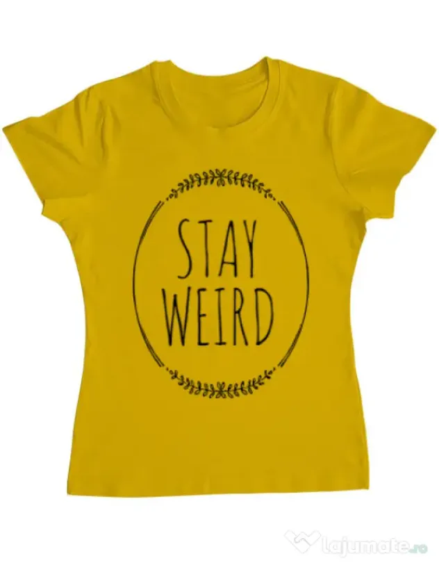 Tricou ADLER dama Stay weird Galben