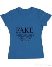 Tricou ADLER dama Fake is the new trend Albastru azuriu