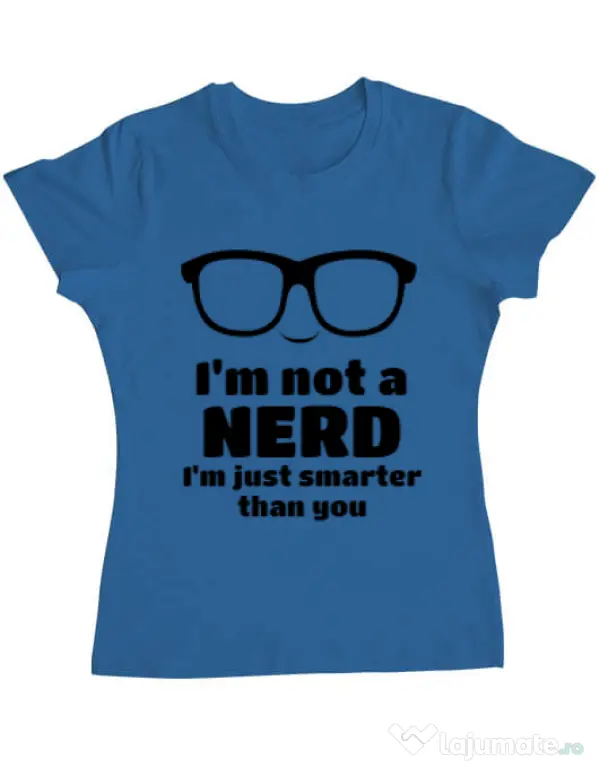 Tricou ADLER dama Smarter than you Albastru azuriu