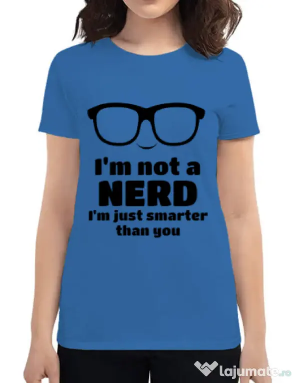 Tricou ADLER dama Smarter than you Albastru azuriu