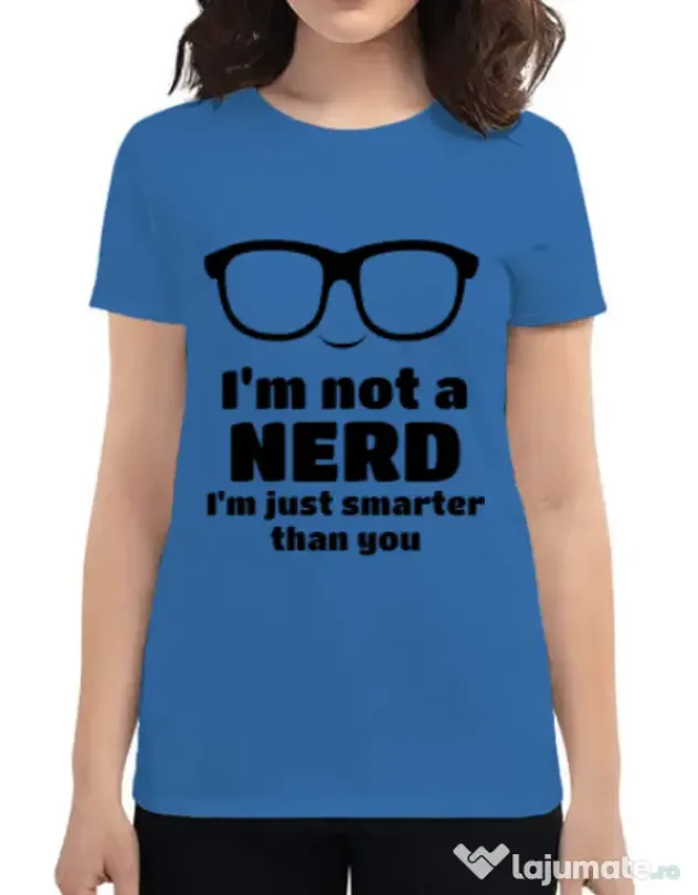 Tricou ADLER dama Smarter than you Albastru azuriu