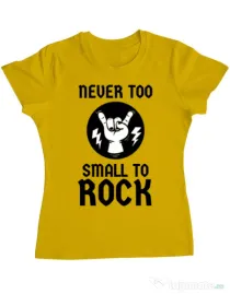 Tricou ADLER dama Never too small to rock Galben