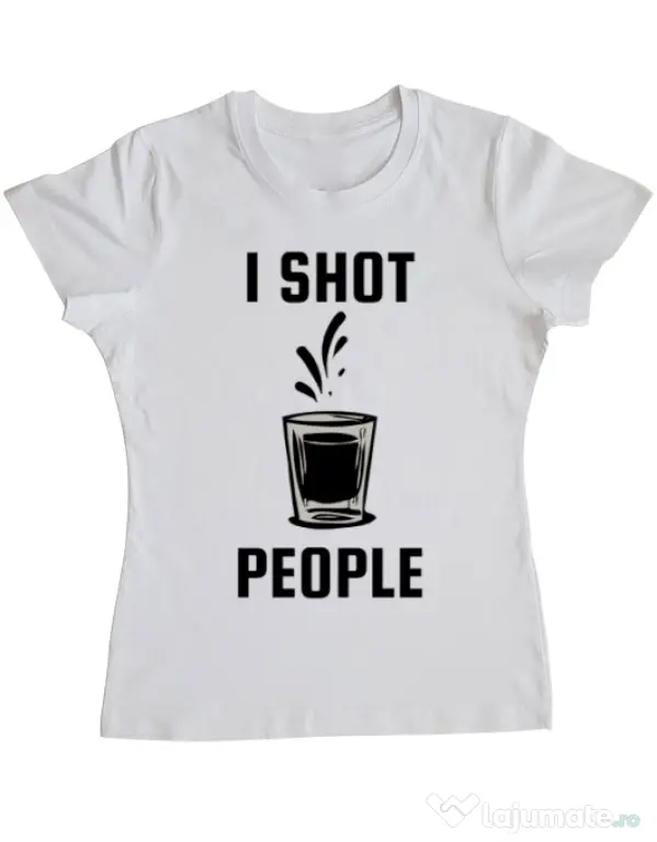 Tricou ADLER dama I shot people Alb