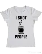 Tricou ADLER dama I shot people Alb