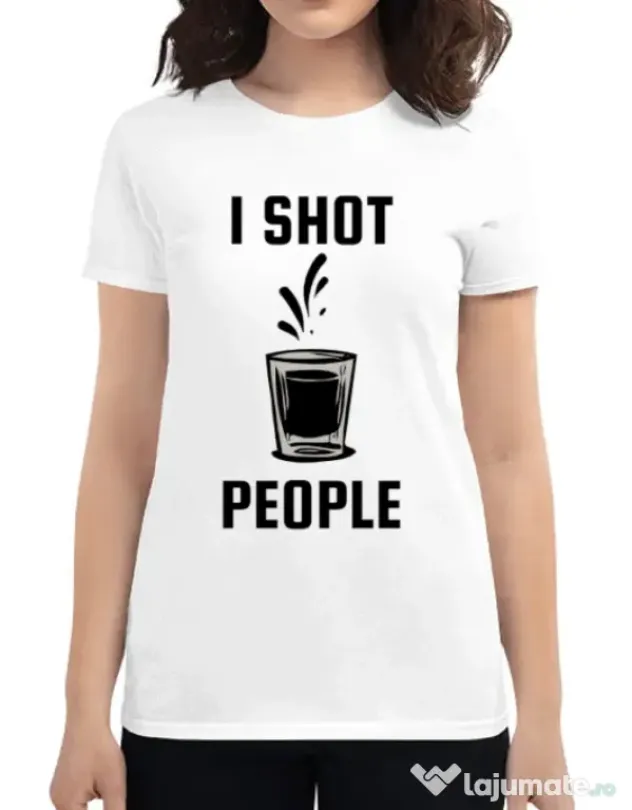 Tricou ADLER dama I shot people Alb