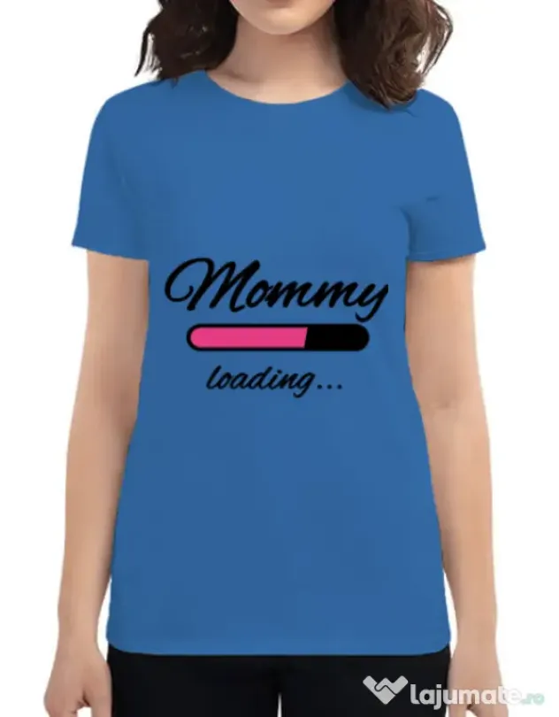 Tricou ADLER dama Mommy loading Albastru azuriu
