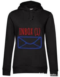 Hoodie dama cu gluga Inbox Negru