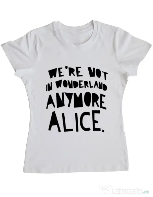 Tricou ADLER dama Not in wonderland Alb