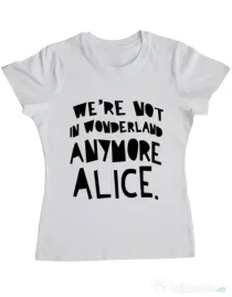 Tricou ADLER dama Not in wonderland Alb