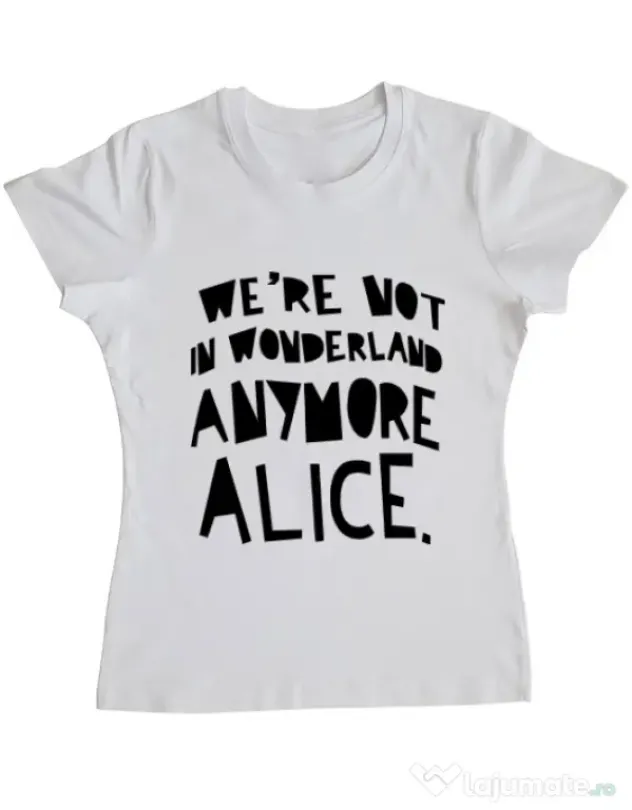 Tricou ADLER dama Not in wonderland Alb