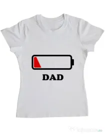 Tricou ADLER dama Dad battery Alb