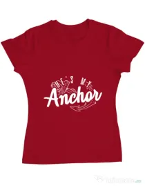 Tricou ADLER dama He s my anchor Rosu