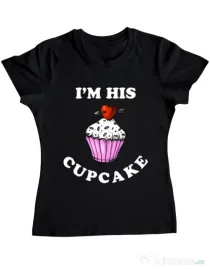 Tricou ADLER dama His cupcake Negru