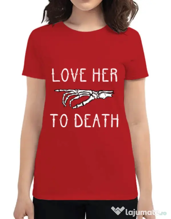 Tricou ADLER dama Love her to death Rosu