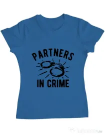 Tricou ADLER dama Partners in crime 1 Albastru azuriu