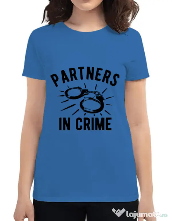 Tricou ADLER dama Partners in crime 1 Albastru azuriu
