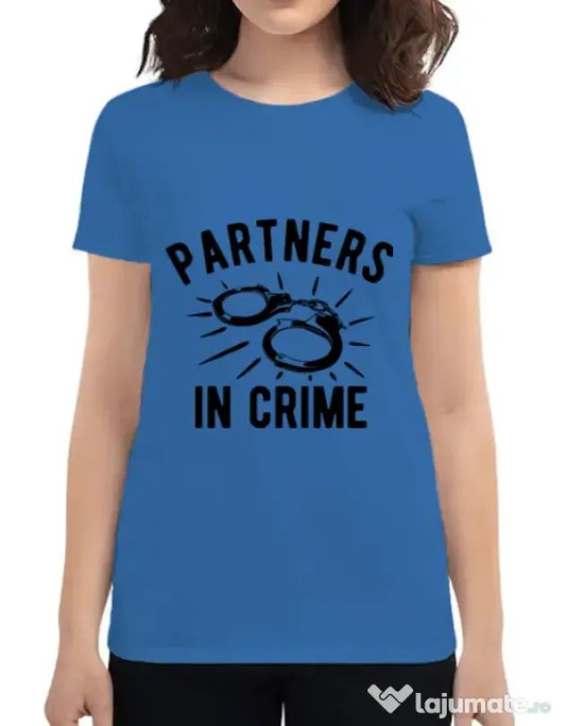 Tricou ADLER dama Partners in crime 1 Albastru azuriu