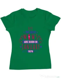 Tricou ADLER dama The best moms January Verde mediu