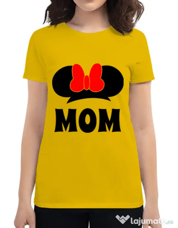 Tricou ADLER dama Mouse mom Galben