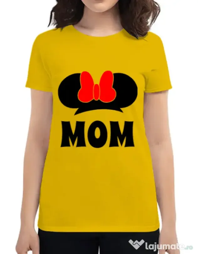Tricou ADLER dama Mouse mom Galben