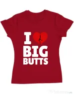 Tricou ADLER dama I love big butts Rosu
