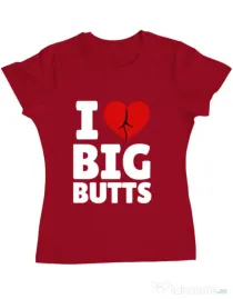 Tricou ADLER dama I love big butts Rosu