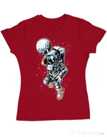 Tricou ADLER dama Astronaut Rosu