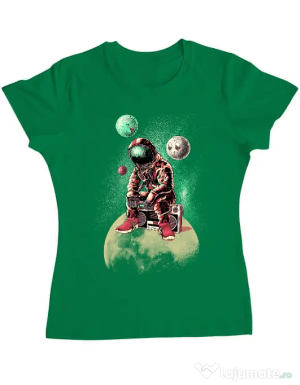 Tricou ADLER dama Astronaut - DJ Verde mediu