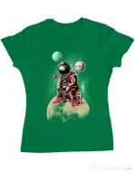 Tricou ADLER dama Astronaut - DJ Verde mediu