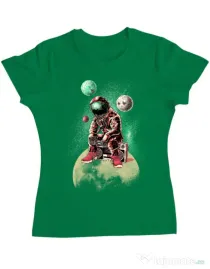 Tricou ADLER dama Astronaut - DJ Verde mediu