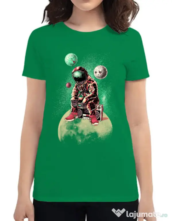 Tricou ADLER dama Astronaut - DJ Verde mediu